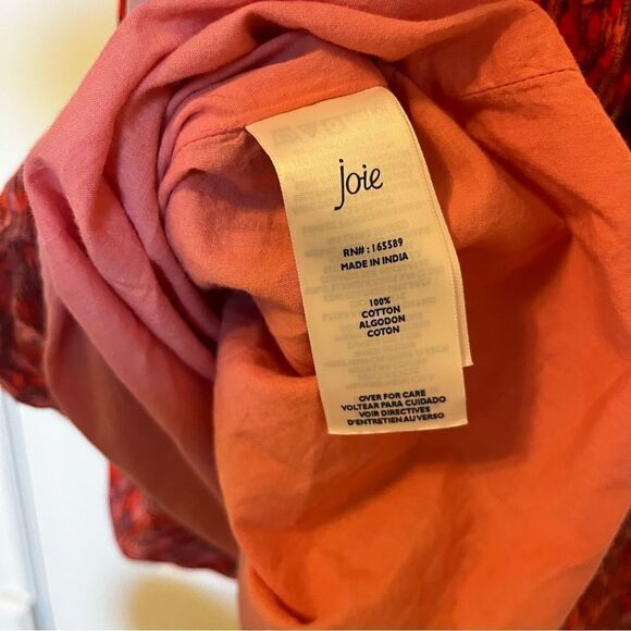 Joie Red Patterned Cotton Midi Dress - Picture 4 of 7